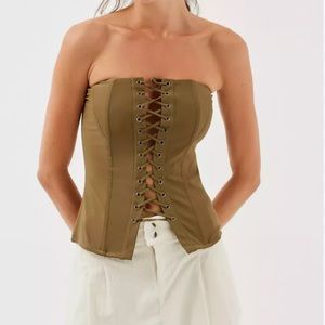 Out From Under Lace Up Strapless Corset